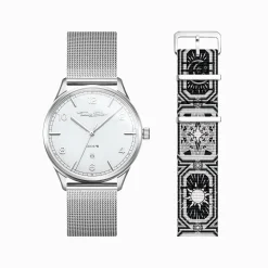Best Sale Set Code TS weiße Uhr und Armband schwarzer Nachthimmel Damen Uhren|Damenuhren